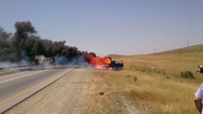 Masallıda avtomobili yandı