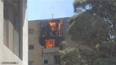 BDU-nun yataqxanası yandı- FOTOLAR (YENİLƏNİB)