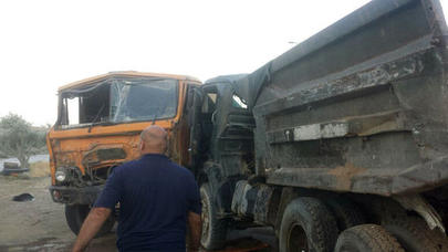 Bərdədə iki yük maşını toqquşub: 2 yaralı