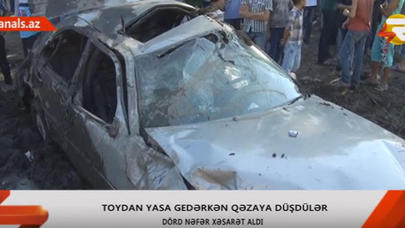 Toyda anasının ölüm xəbərini eşidən sürücü qəza törətdi - VİDEO/FOTO