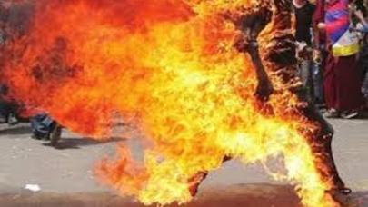 Maştağa sakini özünü yandırdı